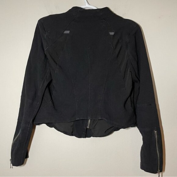 Anthropologie Blank NYC Mesh Detail BlackCrepe Jacket size M - Picture 6 of 10